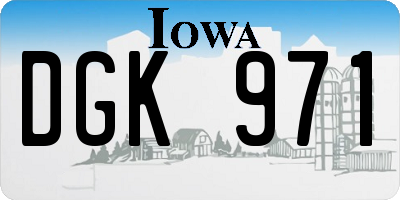 IA license plate DGK971