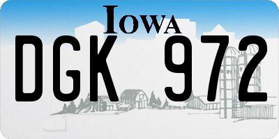 IA license plate DGK972