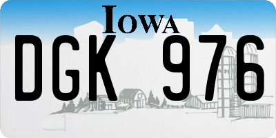 IA license plate DGK976