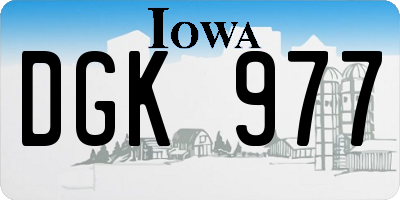 IA license plate DGK977
