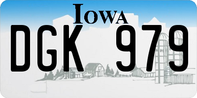 IA license plate DGK979