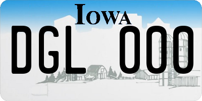 IA license plate DGL000