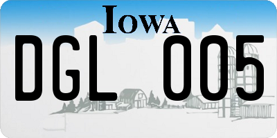 IA license plate DGL005