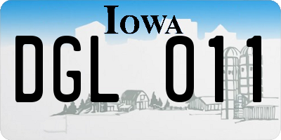 IA license plate DGL011