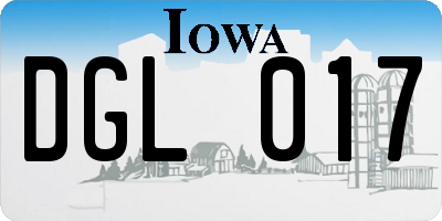 IA license plate DGL017
