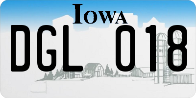 IA license plate DGL018