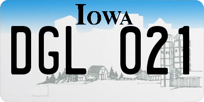 IA license plate DGL021