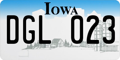 IA license plate DGL023