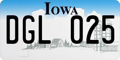 IA license plate DGL025