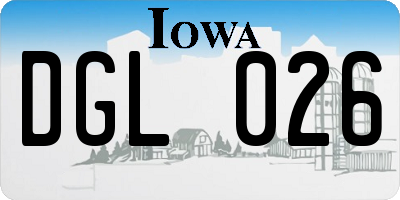 IA license plate DGL026
