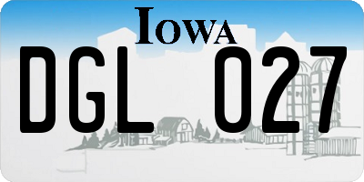 IA license plate DGL027