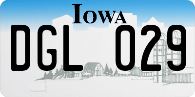 IA license plate DGL029