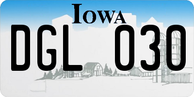IA license plate DGL030