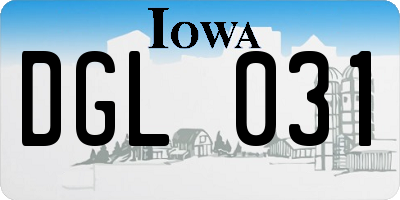 IA license plate DGL031