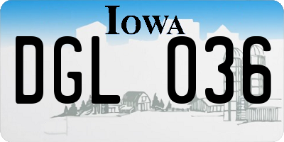 IA license plate DGL036