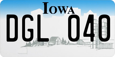 IA license plate DGL040