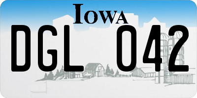 IA license plate DGL042