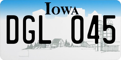 IA license plate DGL045