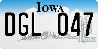 IA license plate DGL047