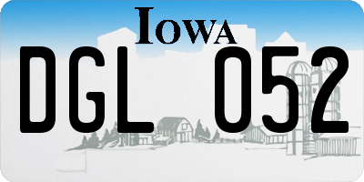IA license plate DGL052