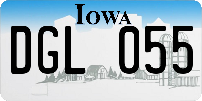 IA license plate DGL055