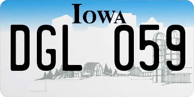 IA license plate DGL059