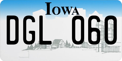 IA license plate DGL060