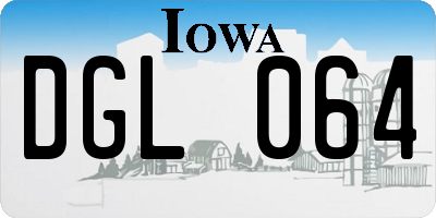 IA license plate DGL064