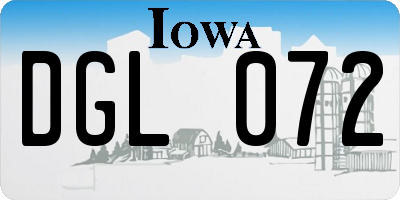 IA license plate DGL072