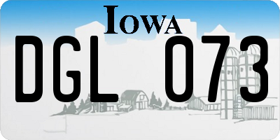 IA license plate DGL073