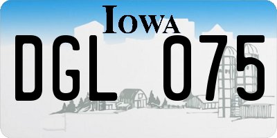 IA license plate DGL075