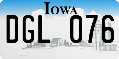 IA license plate DGL076