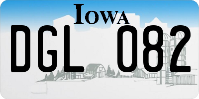 IA license plate DGL082