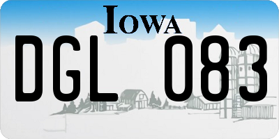 IA license plate DGL083