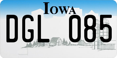 IA license plate DGL085