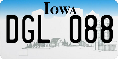 IA license plate DGL088