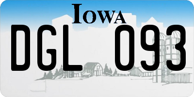 IA license plate DGL093