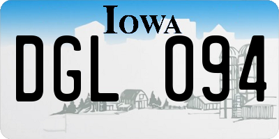 IA license plate DGL094