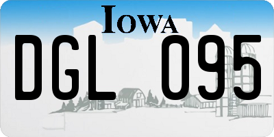 IA license plate DGL095