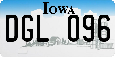 IA license plate DGL096