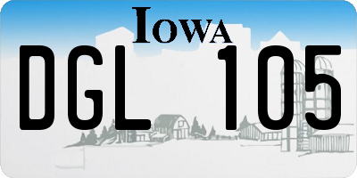 IA license plate DGL105