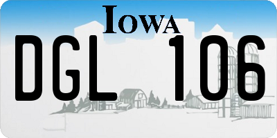 IA license plate DGL106