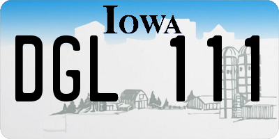 IA license plate DGL111