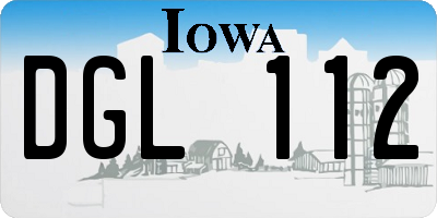 IA license plate DGL112