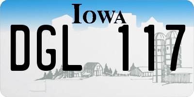 IA license plate DGL117