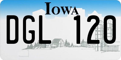 IA license plate DGL120