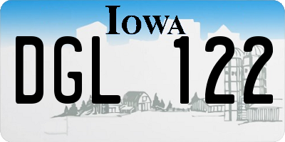IA license plate DGL122