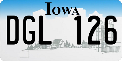 IA license plate DGL126