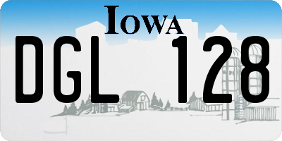 IA license plate DGL128