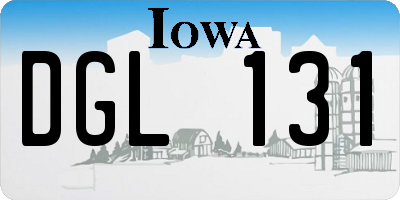 IA license plate DGL131